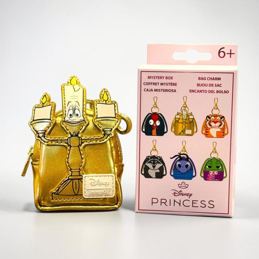 Loungefly Disney Beauty and the Beast Lumiere Mini Backpack Bag Charm Keychain